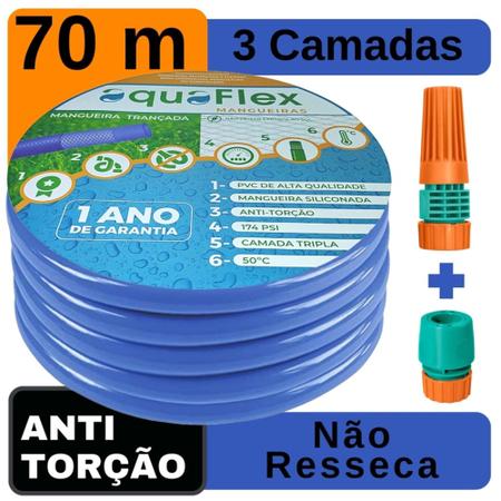 Imagem de Mangueira de Quintal Tripla Camada 70 Metros AquaFlex