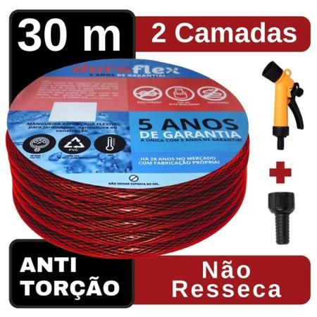 Mangueira de Quintal Vermelha Ultra Resistente 30Metros - DuraFlex Imagem de Mangueira de Quintal Vermelha Ultra Resistente 30Metros - DuraFlex