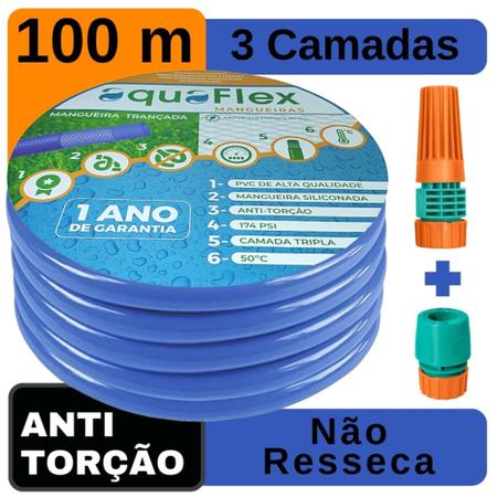 Imagem de Mangueira Doméstica 100 Metros AquaFlex  1 Ano de Garantia