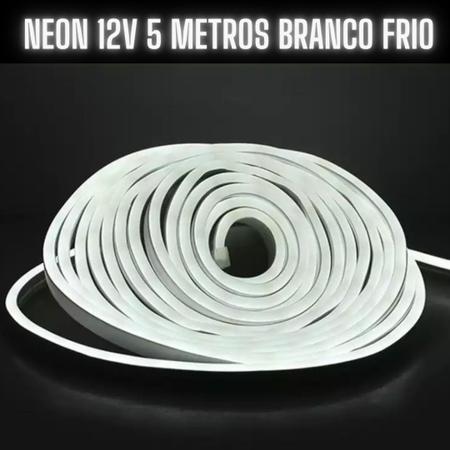 Imagem de Mangueira Fita LED Neon Flex 12V Branco Frio 5 Metros IP67