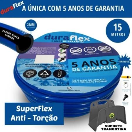 Mangueira Jardim ul 15 Metros + Suporte Tramontina - Duraflex Imagem de Mangueira Jardim ul 15 Metros + Suporte Tramontina