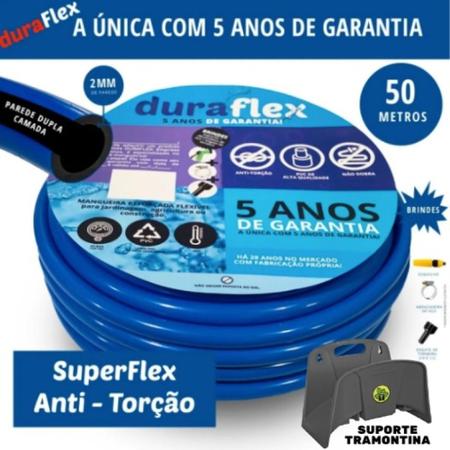 Imagem de Mangueira para Casa Siliconada Azul 50 Mt + Suporte DuraFlex