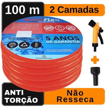 Imagem de Mangueira para Casa Siliconada Laranja 100Metros DuraFlex