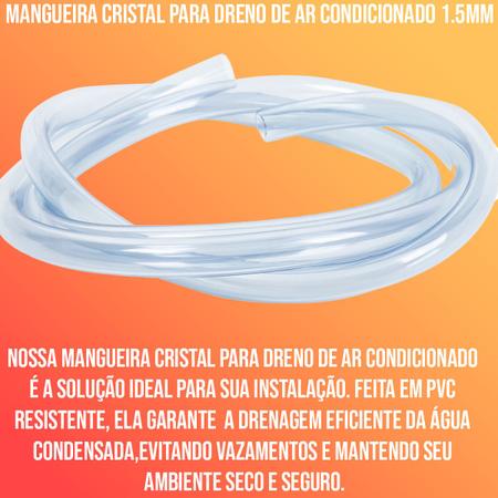 Imagem de Mangueira Para Dreno De Ar Condicionado Cristal 1/2 x 1.5mm 10 Metros