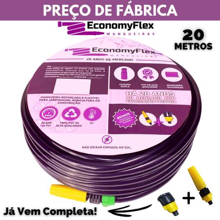 Imagem de Mangueira para Jardim Doméstica Roxa EconomyFlex 20 Metros