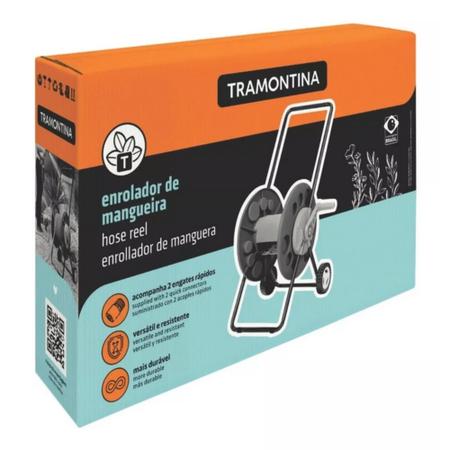 Mangueira para Jardim Ultra Resistente 100 Mts c/ Carrinho Enrolador - GrafenoFlex Grafitte Imagem de Mangueira para Jardim Ultra Resistente 100 Mts c/ Carrinho Enrolador - GrafenoFlex Grafitte