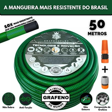 Mangueira para Quintal Anti-Torção 50 Mts - GrafenoFlex Verde Imagem de Mangueira para Quintal Anti-Torção 50 Mts - GrafenoFlex Verde