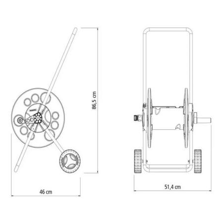 Imagem de Mangueira para Quintal Ultra Resistente 50 M. com Carrinho Enrolador - GrafenoFlex