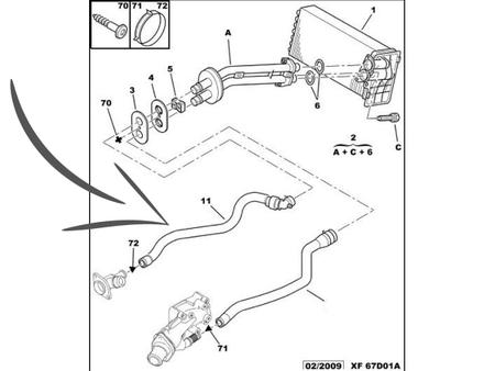 Mangueira do ar quente citroen c4 c5 ds3 peugeot 208 308 408 1.6 16v 2012 a  2020 - Correia Automotiva - Magazine Luiza