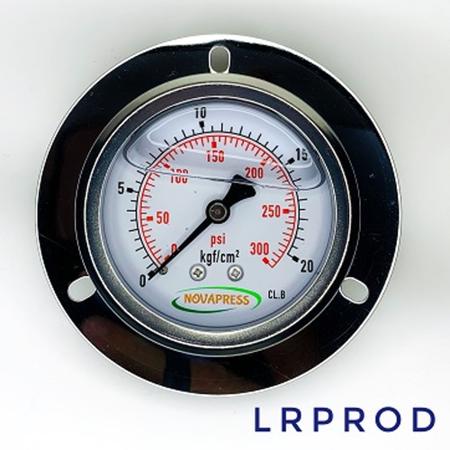 Manômetro horizontal -diam.63mm (2. 1/2” ) com escala de 0-20 KGF/CM2 x 300 PSI - Com Flange - LRPROD NOVAPRESS Imagem de Manômetro horizontal -diam.63mm (2. 1/2” ) com escala de 0-20 KGF/CM2 x 300 PSI - Com Flange
