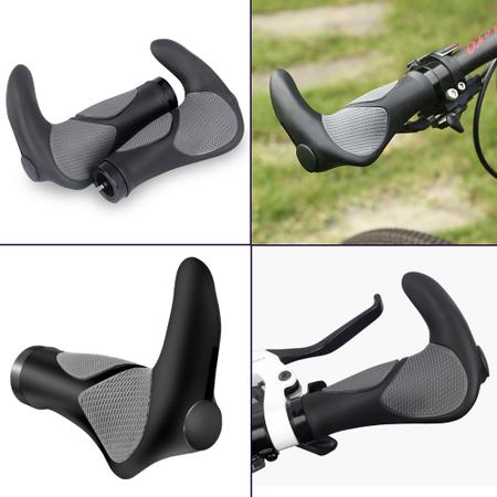 Imagem de Manopla anatomica confort ergonomica com bar end para bicicleta mtb 