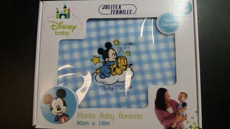 Imagem de Manta baby Bordada Infantil Jolitex - Disney  Azul