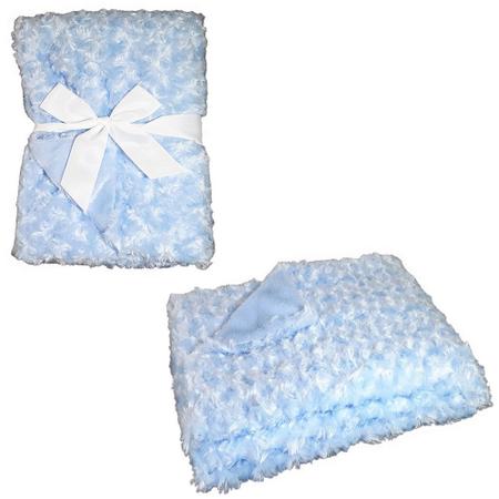 Imagem de Manta Bebe Cobertor Dupla Face 100% Microfibra 1,00 x 0,75cm Azul Parte Externa felpuda Comfy Fofinho E Quentinho