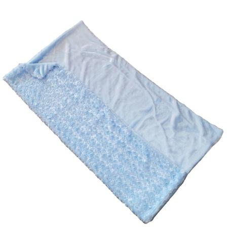 Imagem de Manta Bebe Cobertor Dupla Face 100% Microfibra 1,00 x 0,75cm Azul Parte Externa felpuda Comfy Fofinho E Quentinho