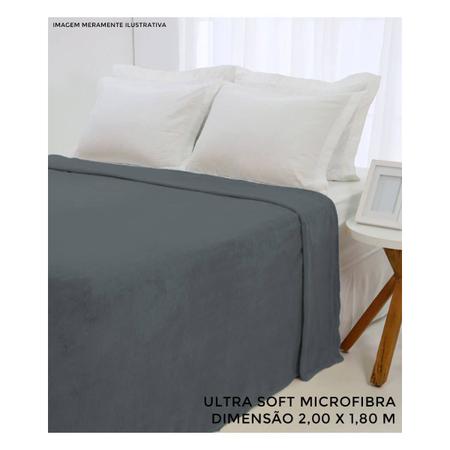 Imagem de Manta Casal Cobertor Coberta Microfibra Soft Chumbo