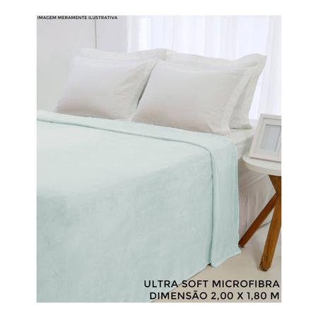 Imagem de Manta Casal Cobertor Coberta Microfibra Soft Cinza Claro