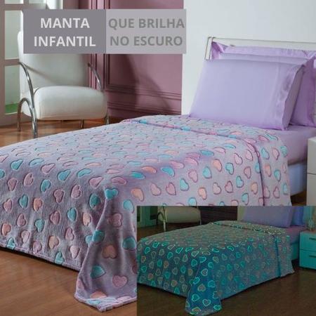 Manta Cobertor Brilha no Escuro Coração Lilás - Everhome Imagem de Manta Cobertor Brilha no Escuro Coração Lilás