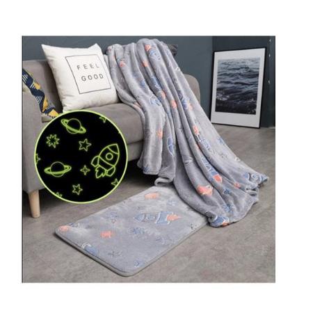 Imagem de Manta Cobertor Brilha no Escuro Neon Criança Adolescente Mantinha Florescente Microfibra 150x120 Cm