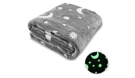 Imagem de Manta Cobertor Brilha no Escuro Neon Criança Adolescente Mantinha Florescente Microfibra 150x120 Cm