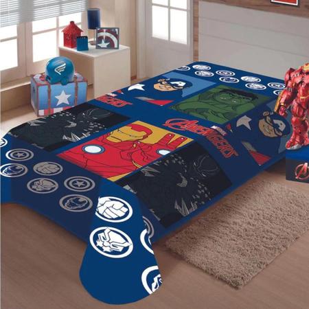 Imagem de Manta Cobertor Infantil Marvel Vingadores Avengers Hulk Homem de Ferro Pantera Negra Capitão América