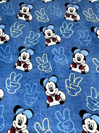 Imagem de Manta Cobertor Infantil Para Cama De Solteiro Inverno - Estampa Boneco Menino Personagem Mickey Mouse Moderno - Azul - Disney