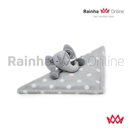 Imagem de Manta Cobertor Premium Soft Bebê Infantil 36 x 36 cm Com Bichinho Elefantinho Cinza Baby Inverno Recem Nascido