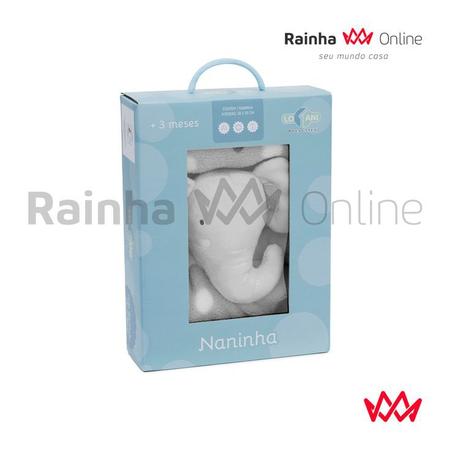 Imagem de Manta Cobertor Premium Soft Bebê Infantil 36 x 36 cm Com Bichinho Elefantinho Cinza Baby Inverno Recem Nascido