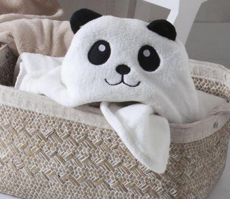 Imagem de Manta com Capuz Baby Panda Toque Macio Cobertor Antilérgico 75x100cm - Jolitex