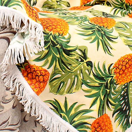 Imagem de Manta Decorativo para Sofá Abacaxi 1,50m x 1,50m + 3 Almofadas Decorativas 45cm x 45cm com refil