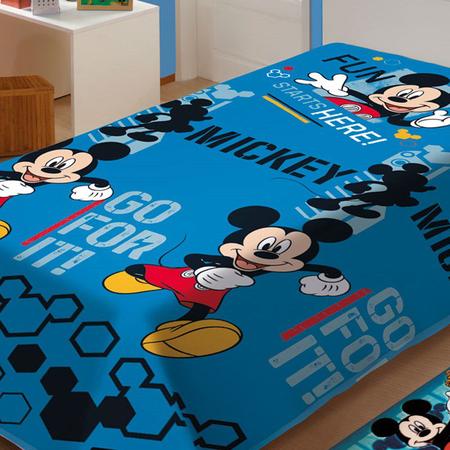 Imagem de Manta Disney Soft Solteiro 1,50 x 2,00m Mickey Fun Jolitex - AZUL