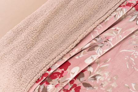 Imagem de Manta Dupla Face Estampada Lã de Carneiro Queen - Floral Rose