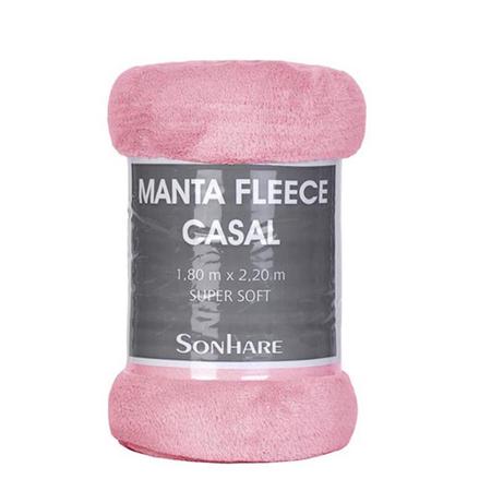 Imagem de Manta Fleece Casal Microfibra Lisa 200g Rosê Sultan