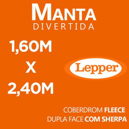 Imagem de Manta Infantil Dupla Face Fleece/Sherpa Estrelas Lepper
