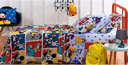 Imagem de Manta Infantil Estampada Disney - Mickey Minnie - Solteiro