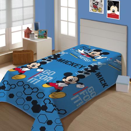 Imagem de Manta Jolitex Fun Solteiro Disney Mickey 1,50x2,00m Azul