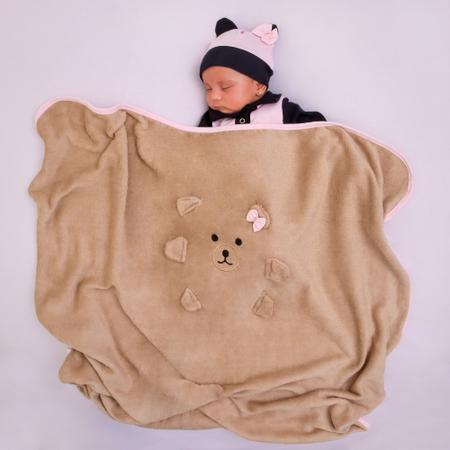Imagem de Manta Microfibra Antialérgica Infantil Cobertor Berço Urso