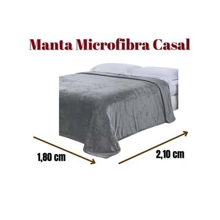 Imagem de Manta Microfibra Casal Lisa 1,80 x 2,10 - Mantinha Fofa