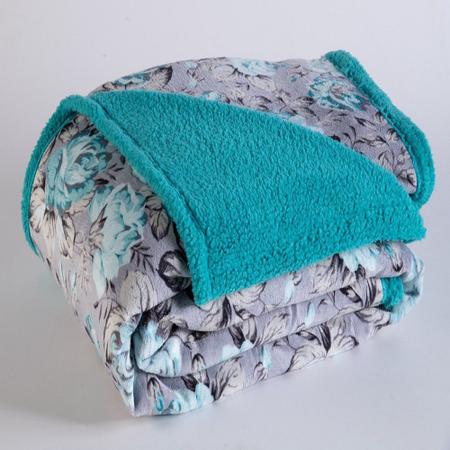 Imagem de Manta Microfibra Cobertor Confort Dupla Face Casal Azul