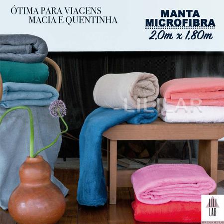 Imagem de Manta Microfibra Lisa 2,0m x 1,80m Cobertor Mantinha Macia