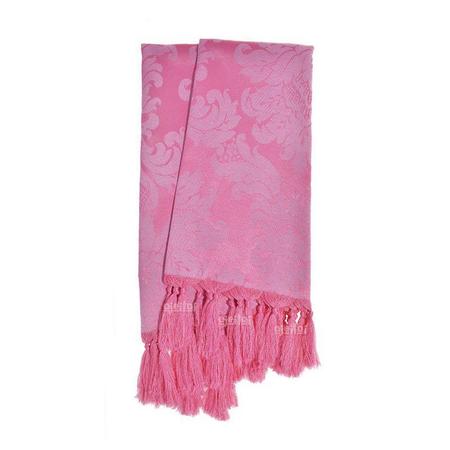 Imagem de Manta Para Sofá Em Tecido Jacquard Rosa Pink Chiclete Medalhão