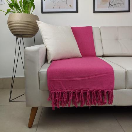 Imagem de Manta Para Sofá Gigante Decorativa Rosa Pink 240x180