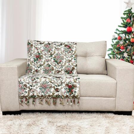 Imagem de Manta Para Sofá Modelo Natal Tradicional com 3 capas de Almofada 45x45