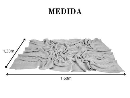 Imagem de Manta Para Sofá, Poltrona Em Tricot Tramas Grossas Grande 1,30m X 1,50