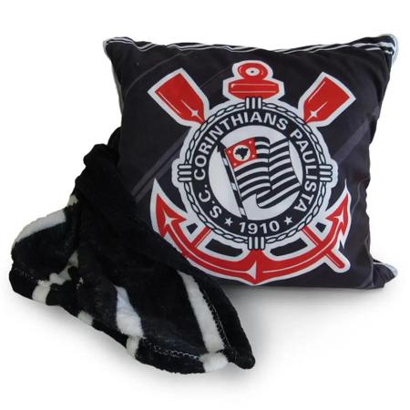 Imagem de Manta Que Vira Almofada Corinthians Solteiro Oficial Jolitex