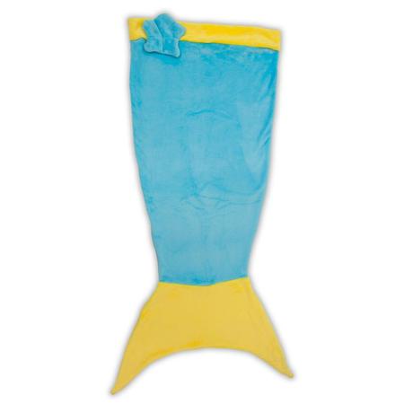 Imagem de Manta Saco de Dormir Bouton Infantil Microfibra Sereia Azul e Amarelo