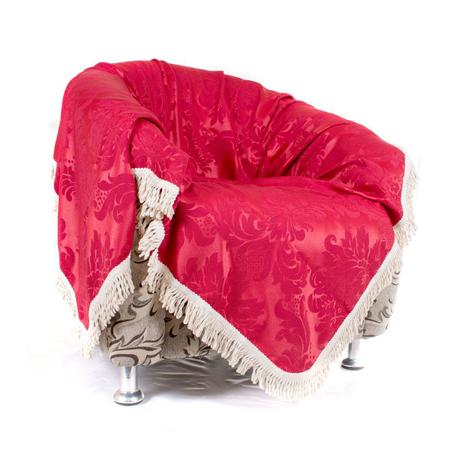 Manta Sofá Decorativo Vermelho Jacquard 1,50m x 1,50m com Franja - Moda Casa Enxovais Imagem de Manta Sofá Decorativo Vermelho Jacquard 1,50m x 1,50m com Franja