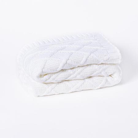 Imagem de Manta Sofa Sala Cama Solteiro Tricot Paris Branco