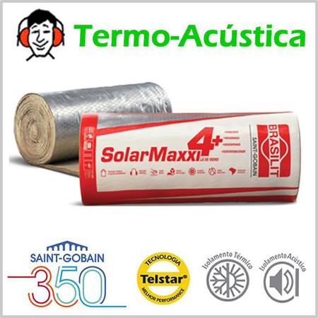 Manta Termica e Acústica Lã de Vidro 20 mm SolarMaxxi (30 m²) + Fita - Brasilit Imagem de Manta Termica e Acústica Lã de Vidro 20 mm SolarMaxxi (30 m²) + Fita