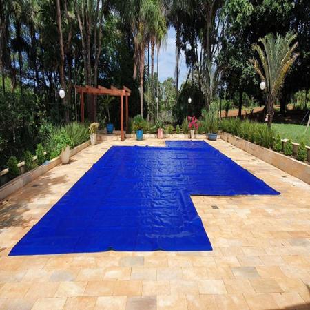 Manta Térmica Piscina 9X3,5 500 Micra Proteção Uv Black/Blue - Imbrap Imagem de Manta Térmica Piscina 9X3,5 500 Micra Proteção Uv Black/Blue