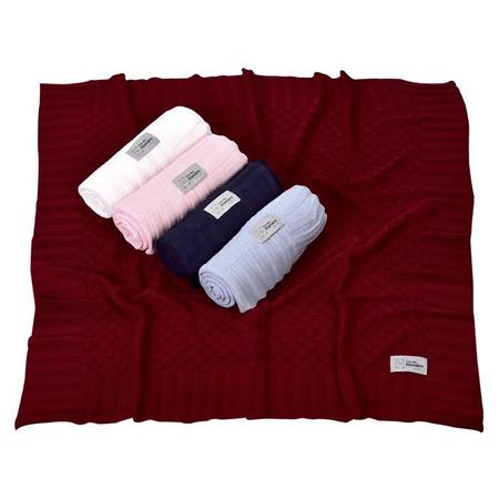 Manta tricô tricot lisa bebê - CIA CLASSIC TRICOT Imagem de Manta tricô tricot lisa bebê